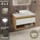 Тумба подвесная для ванной Teymi Ritta 85 см корпус дуб фасад белый с раковиной Kati 43 F11666
