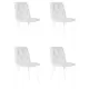 Комплект кухонных стульев 4 шт Dobrin Chilly rombo a006 46x46x55 см велюр цвет светло-серый/белый