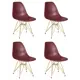 Комплект кухонных стульев 4 шт Dobrin Dsr lmzl-pp638a 46x46x53.5 см пластик цвет фиолетовый ножки золотые