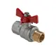 Кран шаровой прямой Valtec 554936 PN40 1/2" ВР-НР латунь ручка бабочка