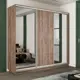 Шкаф-купе Мебельная Компания Е1 3 дверный 220x210x60 см зеркало 9 полок ЛДСП цвет крафтовый дуб