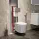 Комплект BAUEDGE NEO45700-NM0003-PRO-Q00017 6 в 1: инсталляция 45, унитаз безободковый Hotel PRO, сиденье, кнопка Stil Gun Grey,, темно-серый