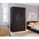 Трехдверный шкаф Столплит со штангой и полками 120x200x57 см с выдвижными ящиками ДСП цвет коричневый