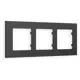Рамка для розеток и выключателей Ambrella volt Alfa Qubi AF250803 3 поста цвет графит