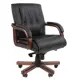 Офисное кресло Chairman 653 М 70x102x70 см кожа цвет черный