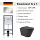 Инсталляция AM.PM I012709.0251 PrimeFit с клавишей слива PrimeFit S гл/хром унитаз 52.5x36 Soft-Close матовый черный конус