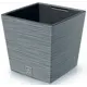 Кашпо Furu square low Prosperplast d 24 см 23.5 см 10 л полипропилен серый/серебристый без автополива
