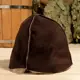 Шапка для бани из овчины Классика скорняжный шов, коричневый 9266471
