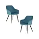 Комплект кухонных стульев 2 шт Dobrin Robert lml-8266 55.5x56x60.5 см велюр цвет голубой