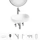 Раковина накладная для ванной Lavinia Boho Bathroom Sink 20217447R с донным клапаном, сифоном, смесителем, вентилями и зеркалом