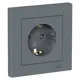 Розетка встраиваемая Systeme electric Серия отсутствует ATN000744 с заземлением цвет серый