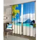 Комплект штор Helga Базовая коллекция HH900251 на шторной ленте 260x150 см цвет белый, синий, голубой, зеленый