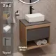 Комплект Teymi 3 в 1: Тумба Ritta 55 дуб эврика/графит матовый + раковина Helmi Mini 38 накладная + смеситель Kati высокий черный матовый F03689