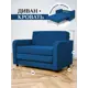 Диван раскладной Brendoss 561 561/14 140x85x60 см вельвет цвет синий
