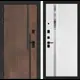 Входная дверь Лабиринт Кармина левый 205x88см цвет орех американский с патиной/белый софт с зеркалом П31