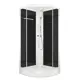 Душевая кабина Domani-Spa Delight Slim 88 80x80x218 см низкий поддон черные стенки прозрачное стекло