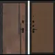 Входная дверь Лабиринт Кармина левый 205x96см цвет орех американский с патиной/дуб кантри темный с панелью П29