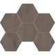 Декоративная мозаика Estima Kraft Wood KW03 25x28.5 см Гексагон цвет коричневый