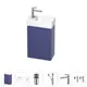 Тумба с раковиной подвесная Wellsee WC Area 20216895R с донным клапаном, сифоном, смесителем и вентилями цвет синий