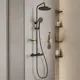 Смеситель термостатический для душа Ideal Spa Milardo ILSBLTHM89 со стойкой и тропической лейкой цвет черный матовый