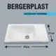 Раковина в ванную Bergerplast 21.5x39.5 без отверстия под смеситель цвет белый глянцевый
