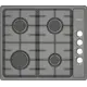 Газовая варочная панель Darina 1T1 BGM341 11 At 59 см 4 конфорки цвет антрацит