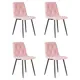 Комплект кухонных стульев 4 шт Dobrin Chilly rombo a006 46x46x55 см велюр цвет розовый/черный