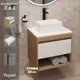 Комплект Teymi 3 в 1: Тумба Ritta 55 дуб эврика/белый матовый + раковина Helmi Mini 38 накладная + смеситель Ellie высокий черный матовый F03537