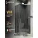 Душевой уголок Doccia GLASS100y/GRMT/5CHMT угол 100x100см хромированный профиль эффект стекла матовый