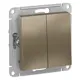 Переключатель встраиваемый Systeme electric AtlasDesign ATN000565 2 клавиши цвет шампань