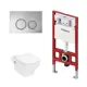 Комплект TECEspring инсталляция Hansgrohe S955101 унитаз подвесной 54x36 HGSET001 безободковый белый