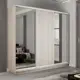 Шкаф-купе Мебельная Компания Е1 3 дверный 220x210x45 см зеркало 9 полок ЛДСП цвет ясень шимо светлый 45emt2_210_shs