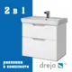 Тумба под раковину подвесная Dreja 99-0002-com 64.4см цвет белый, с раковиной