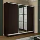 Шкаф-купе Мебельная Компания Е1 3 дверный 240x240x60 см зеркало 9 полок ЛДСП цвет венге 1emt1_240240_v