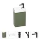 Тумба с раковиной подвесная Wellsee WC Area 20216871R с донным клапаном, сифоном и смесителем цвет зеленый