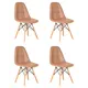 Комплект кухонных стульев 4 шт Dobrin Bennet lmzl-301 44.5x44x54 см искусственная кожа цвет коричневый
