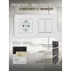 Розетка с выключателем встраиваемые с рамкой Arte milano SET16-2-40-1-30-2.white с заземлением 2 клавиши цвет белый