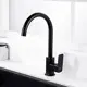 Смеситель для кухни Ledeme 121362 поворотный излив 29.3 см цвет черный