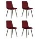 Комплект кухонных стульев 4 шт Dobrin Chilly a 005 46x46x55 см велюр цвет бордовый