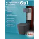Комплект BAUEDGE BS0002-DG 6в1: усиленная инсталляция IDEAL, унитаз безободковый Stil, сиденье микролифт, кнопка Strike Gun Grey, темно-серый