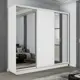 Шкаф-купе Мебельная Компания Е1 3 дверный 220x180x60 см зеркало 9 полок ЛДСП цвет белый