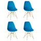 Комплект кухонных стульев 4 шт Dobrin Dsr lmzl-pp638a 46x46x53.5 см пластик цвет голубой ножки золотые