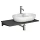 Комплект BAUEDGE BF1516: столешница кварц 80 см с кроншт, серый раковина Nimb 60x42, смеситель Dream нерж.сталь, выпуск и сифон Stil хром