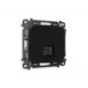 Розетка компьютерная встраиваемая Ambrella volt Omega MO812010 с заземлением цвет черный матовый