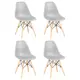 Комплект кухонных стульев 4 шт Dobrin Dsw lmzl-pp638 46x46x53 см пластик цвет светло-серый