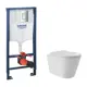 Инсталляция GROHE Rapid SL стандартная с клавишей хром и унитаз подвесной безободковый ADT Long 52x36.5 Vortex микролифт белый глянцевый конус