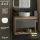 Тумба подвесная с раковиной для ванной 65 см Teymi Ritta F15080 корпус дуб фасад графит раковина Martta D36