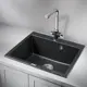 Врезная мойка Granula Гранитные 60x57x20 см искусственный камень цвет черный/серебристый