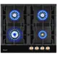 Газовая варочная панель Weissgauff HGG 641 BV Volcano Burner Nano Glass 60 см 4 конфорки цвет чёрный