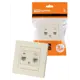 Розетка для телефона/компьютера встраиваемая Tdm electric SQ1816-0148 RJ11 RJ45 с заземлением цвет бежевый